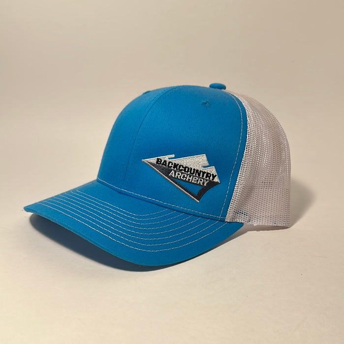 Hat - Cyan/White - White, Gray & Black Logo - 112