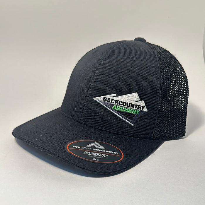 Hat - Black/Black - Green, White & Black Logo - 404M