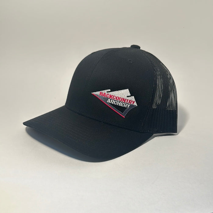 Hat - Black/Black - Fuchsia, White & Gray Logo - 112