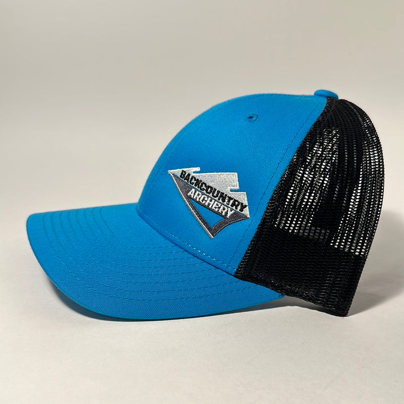 Hat - Cyan/Black - White, Gray & Black Logo - 115