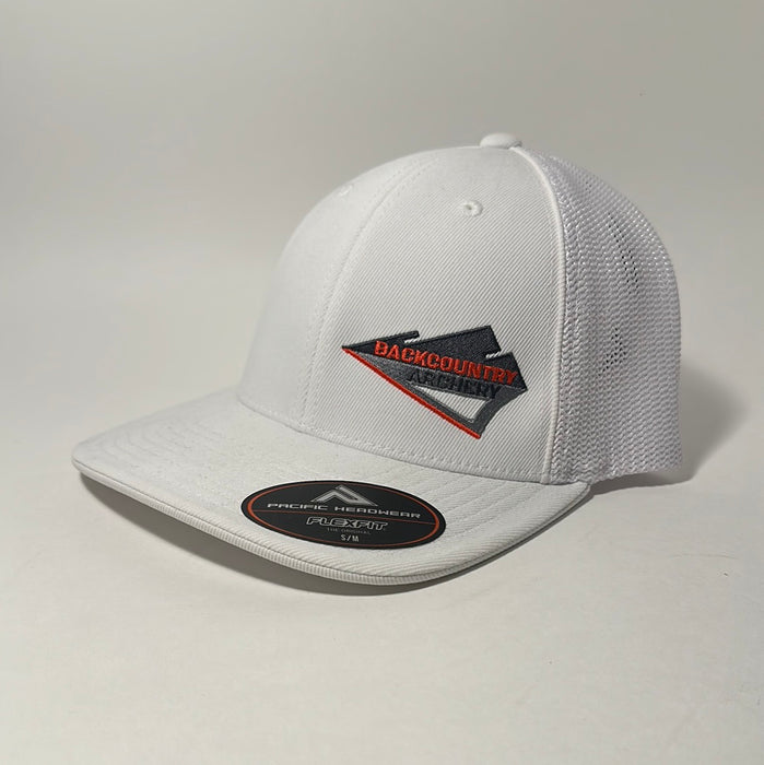 Hat - White/White - Red, Gray & Black Logo - 404M