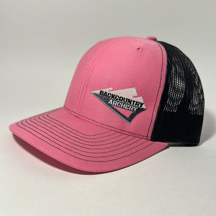 Hat - Pink/Black - White, Gray & Black Logo - 112