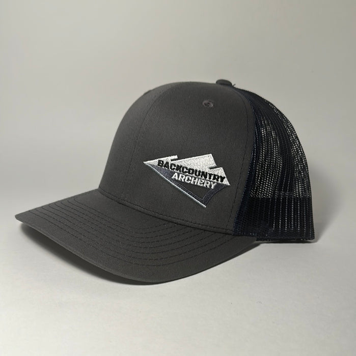Hat - Charcoal/Navy - White, Gray & Black Logo - 112