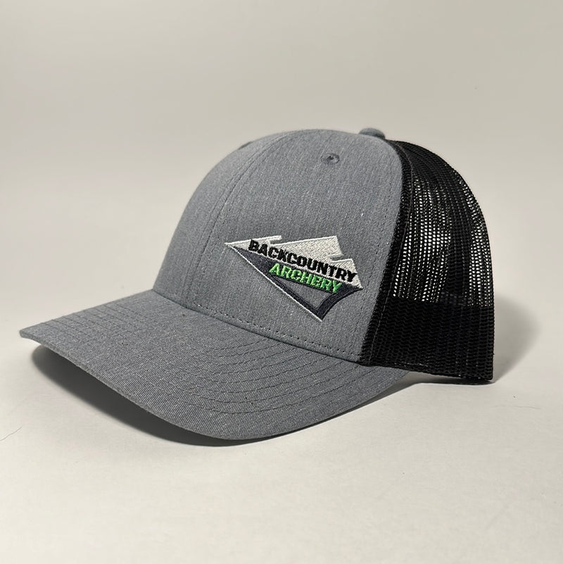 Hat - Heather/Black - Green, White & Black Logo - 115