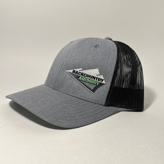 Hat - Heather/Black - Green, White & Black Logo - 115