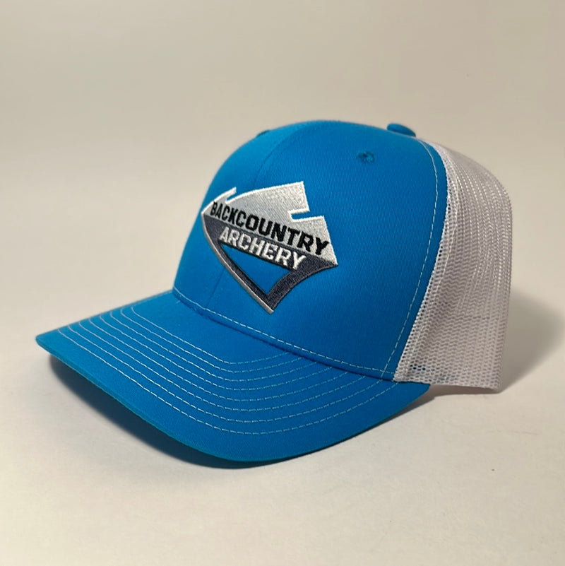 Hat - Cyan/White - White, Gray & Black Large Logo - 112