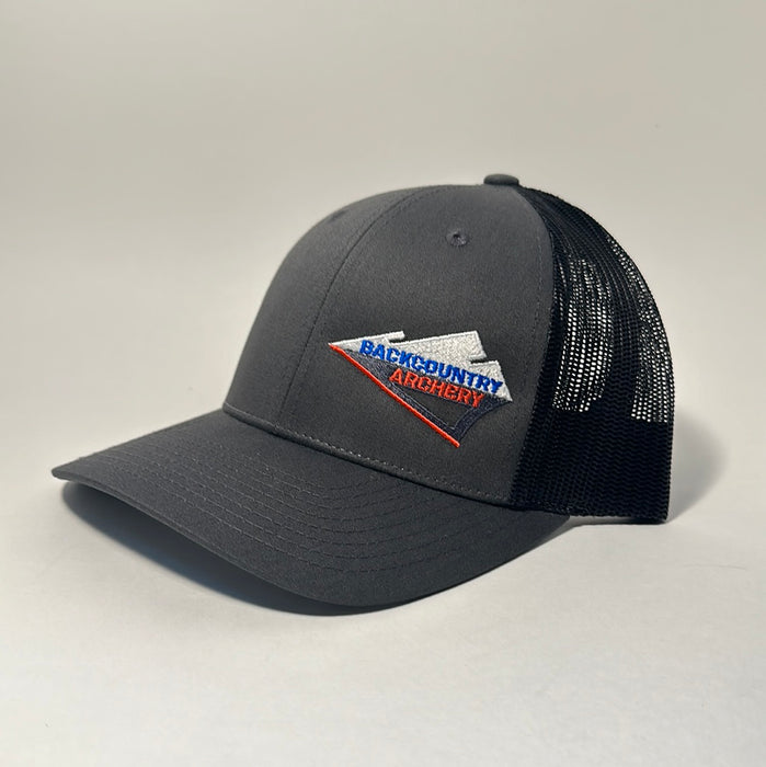 Hat - Charcoal/Black - Red, White & Blue Logo - 115