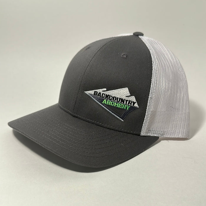 Hat - Charcoal/White - Neon Green, White & Gray Logo - 115