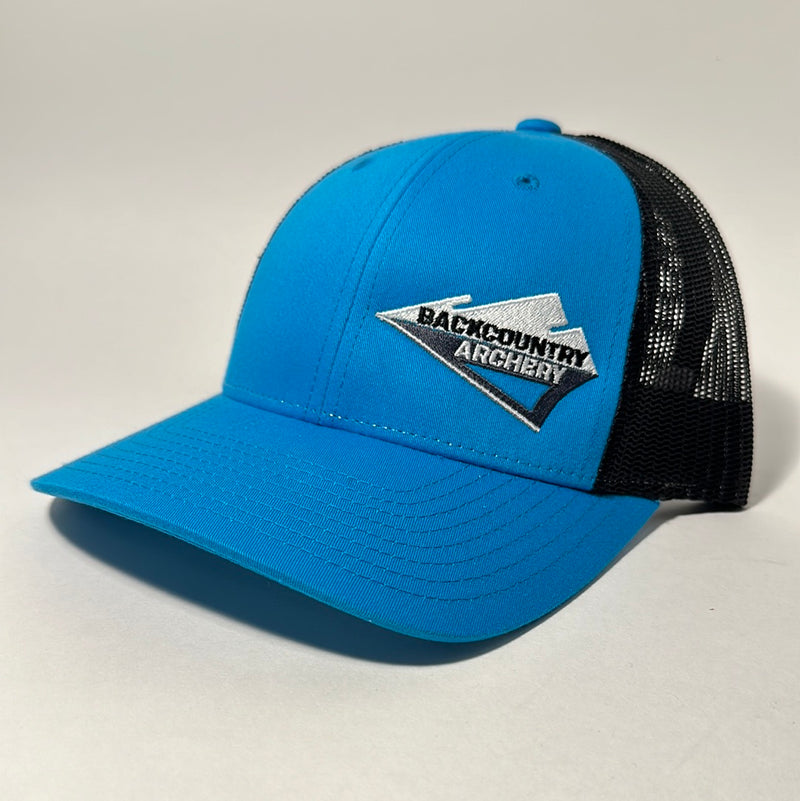 Hat - Cyan/Black - White, Gray & Black Logo - 115