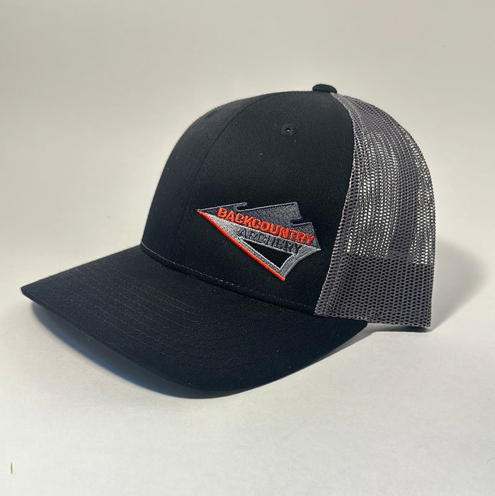 Hat - Black/Charcoal - Red, Gray & Black Logo - 115
