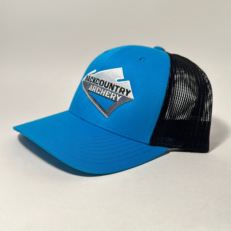 Hat - Cyan/Black - White, Gray & Black Large Logo - 115