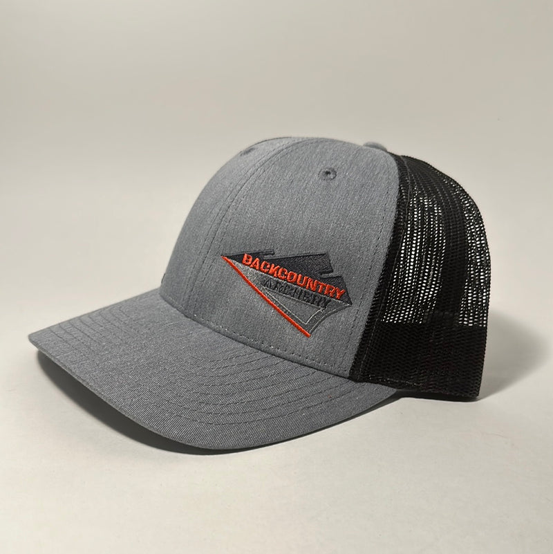 Hat - Heather/Black - Red, Gray & Black Logo - 115