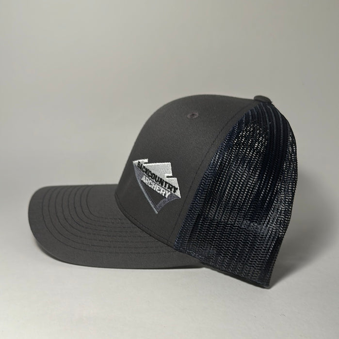 Hat - Charcoal/Navy - White, Gray & Black Logo - 112