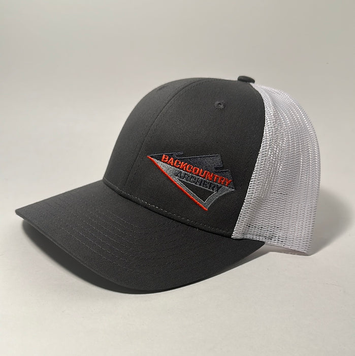 Hat - Charcoal/White - Red, Gray & Black Logo - 115