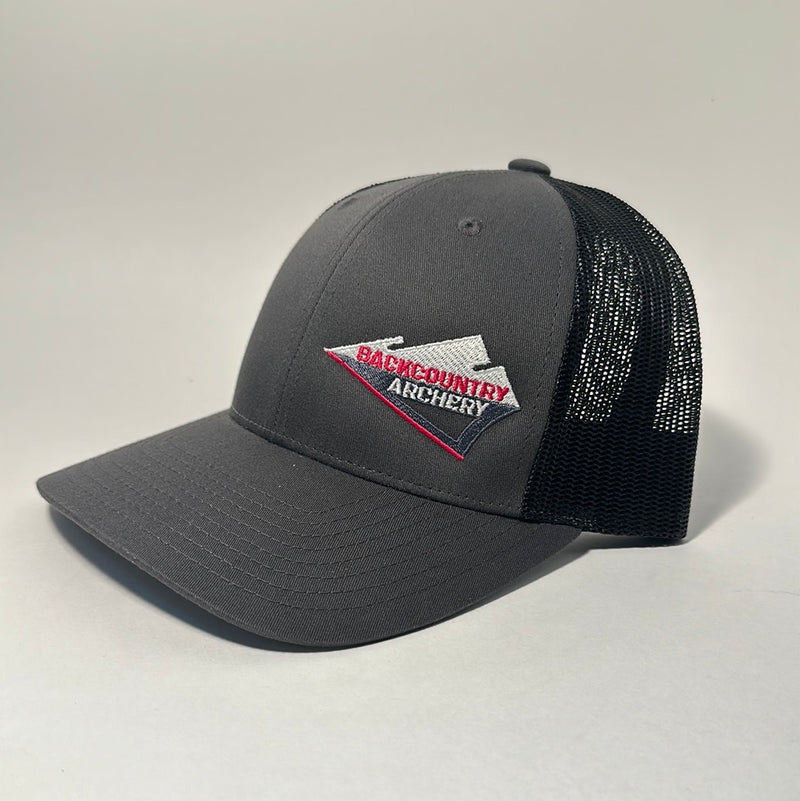 Hat - Charcoal/Black - Fuchsia, White & Gray Logo - 115