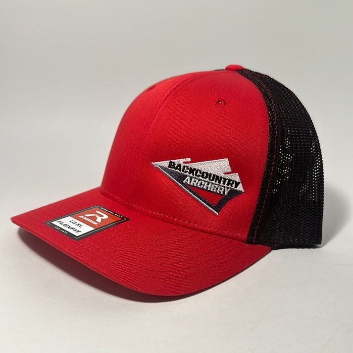 Hat - Red/Black - White, Gray & Black Logo - 110
