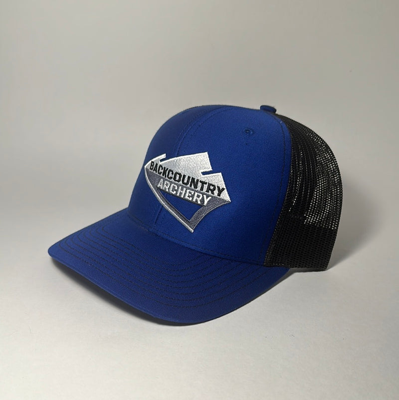 Hat - Royal/Black - White, Gray & Black Large Logo - 112