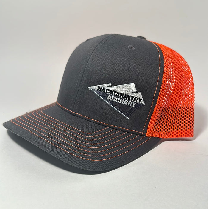 Hat - Gray/Orange - White, Gray & Black Logo - 112
