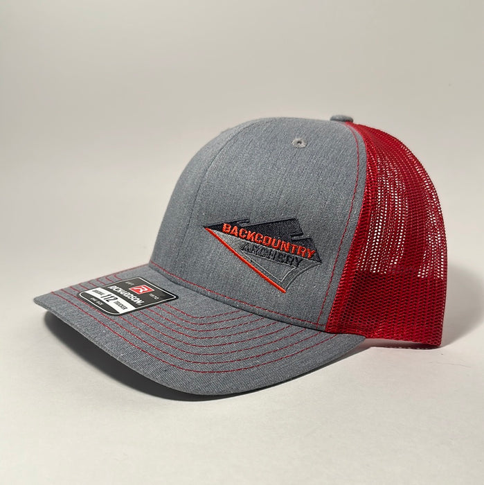 Hat - Heather/Red - Red, Gray & Black Logo - 112
