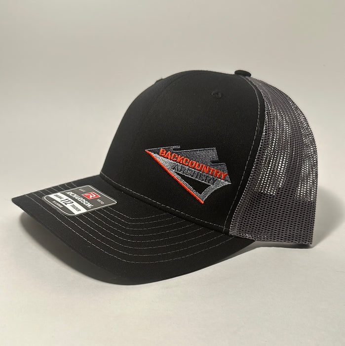 Hat - Black/Charcoal - Red, Gray & Black Logo - 112