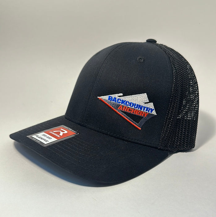 Hat - Black/Black - Red, White & Blue Logo - 110