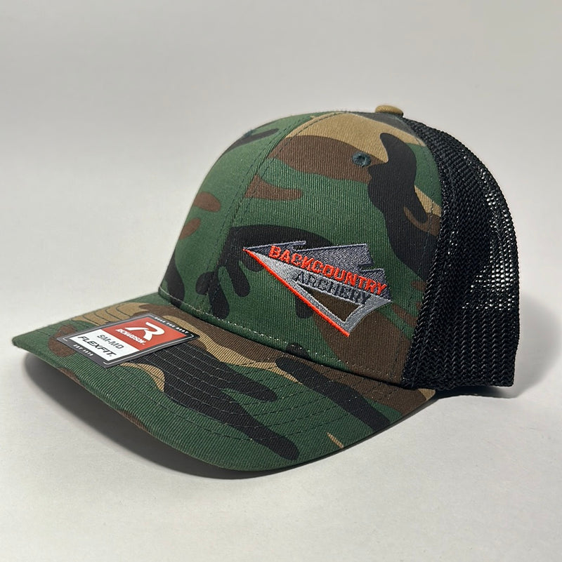 Hat - Green Camo/Black - Red, Gray & Black Logo - 110