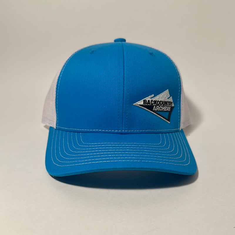 Hat - Cyan/White - White, Gray & Black Logo - 112