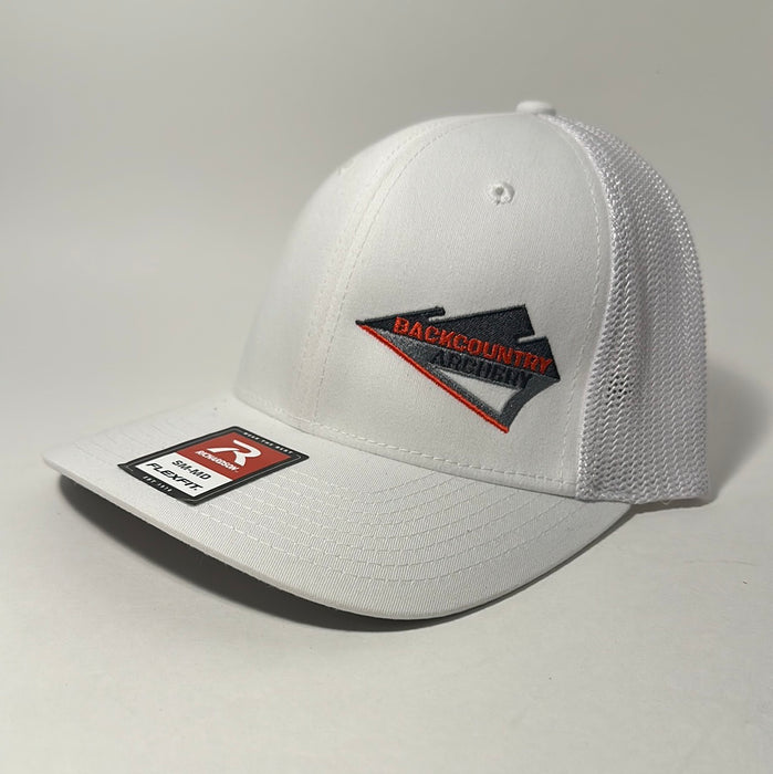 Hat - White/White - Red, Gray & Black Logo - 110