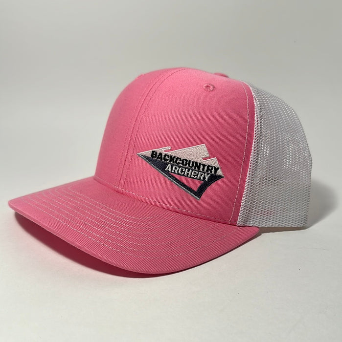 Hat - Pink/White - White, Gray & Black Logo - 112