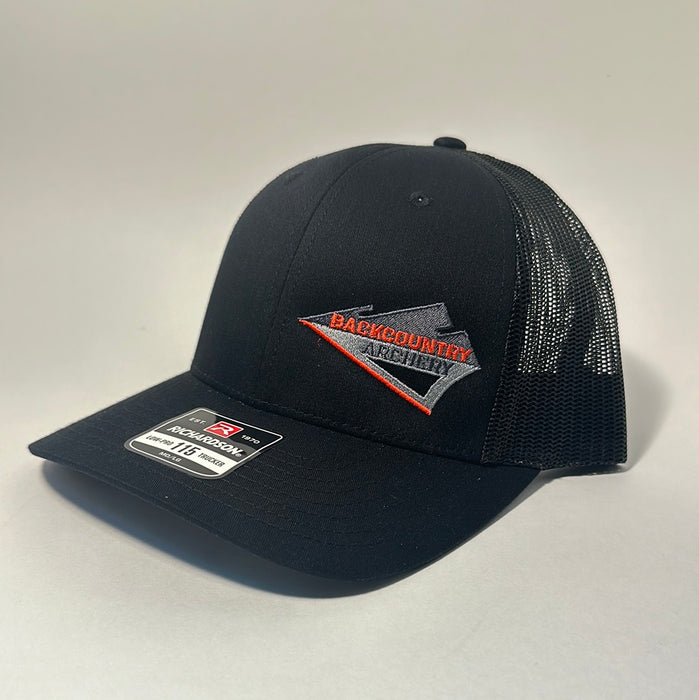 Hat - Black/Black - Red, Gray & Black Logo - 115