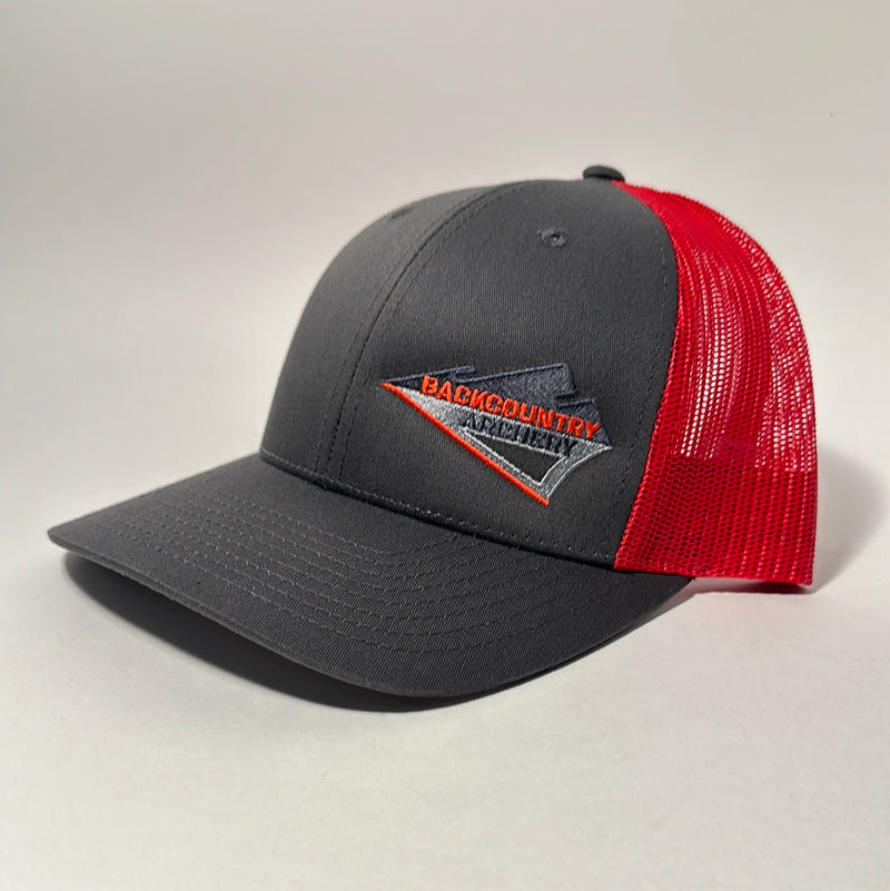 Hat - Charcoal/Red - Red, Gray & Black Logo - 115