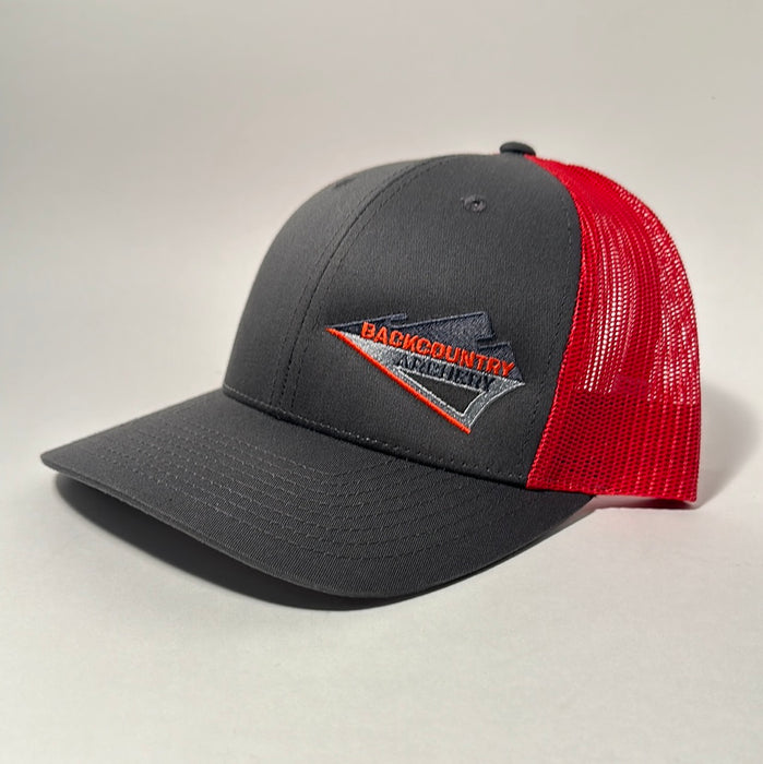 Hat - Charcoal/Red - Red, Gray & Black Logo - 115
