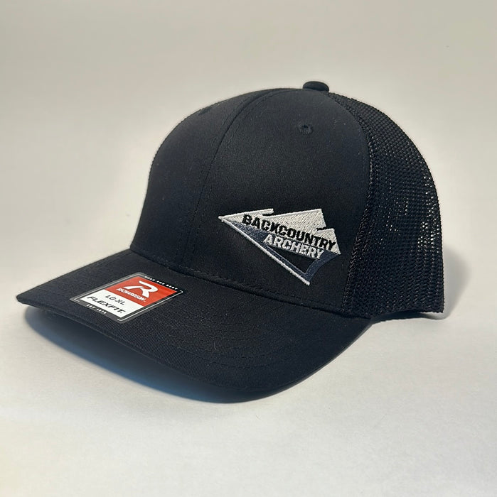 Hat - Black/Black - White, Gray & Black Logo - 110