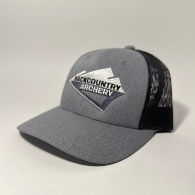 Hat - Heather/Black - White, Gray & Black Large Logo - 115 Small