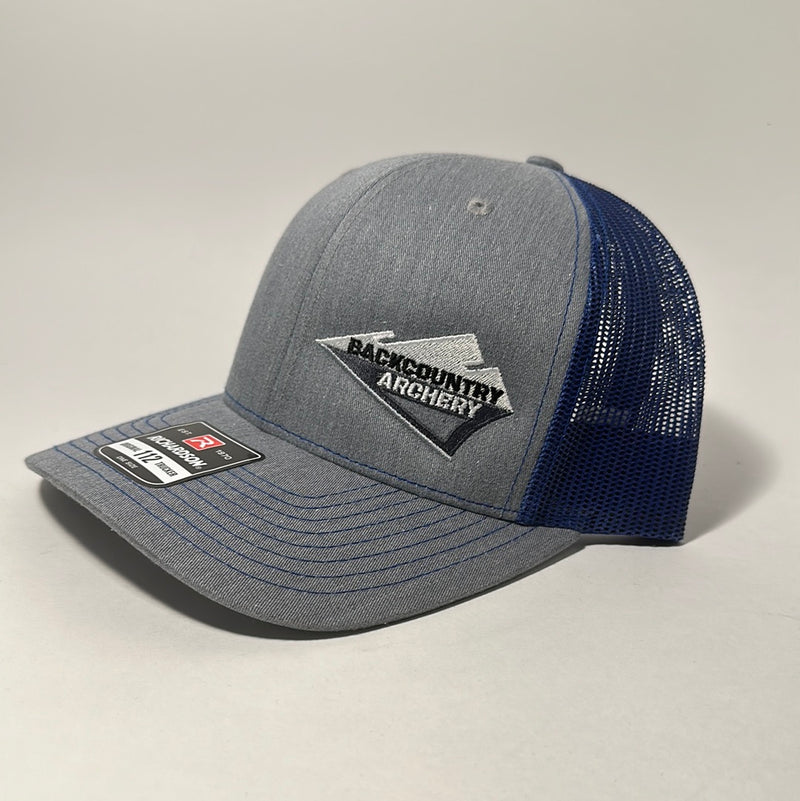 Hat - Heather/Blue - White, Gray & Black Logo - 112