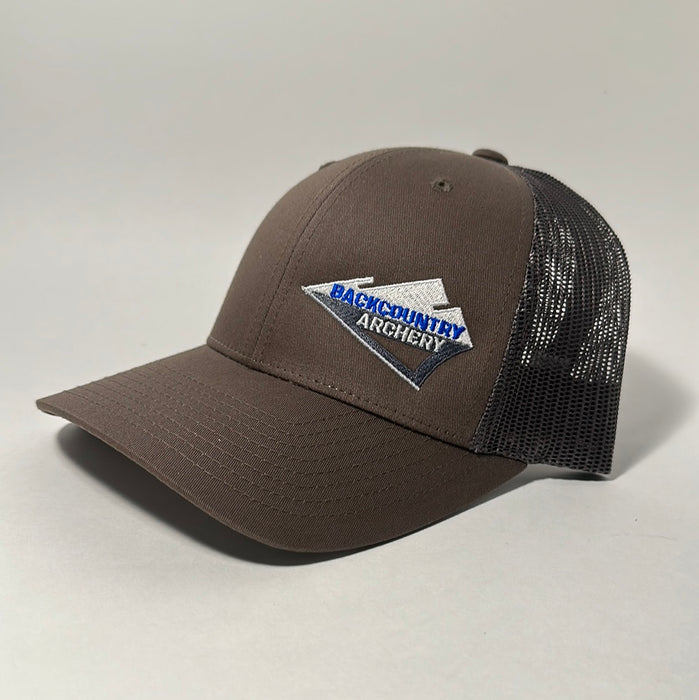 Hat - Chocolate Chip/Gray-Brown - Electric Blue, White & Gray Logo - 115