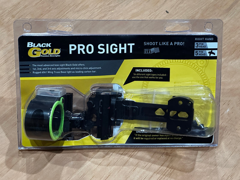 Black Gold - Pro Sight - Right Hand - Standard Pin Color Order
