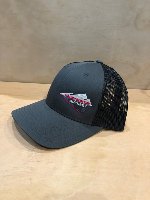 Hat - Charcoal/Black - Fuchsia, White & Gray Logo - 115