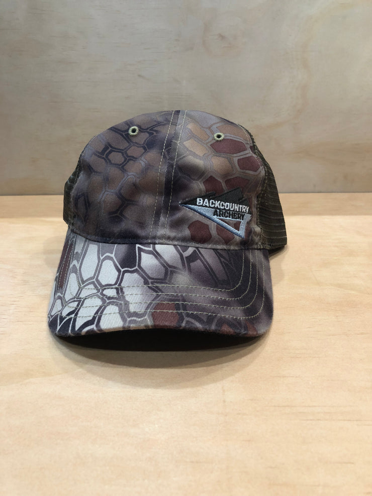 Hat - Kryptek/Brown - Brown, Gray & White Logo - 111P