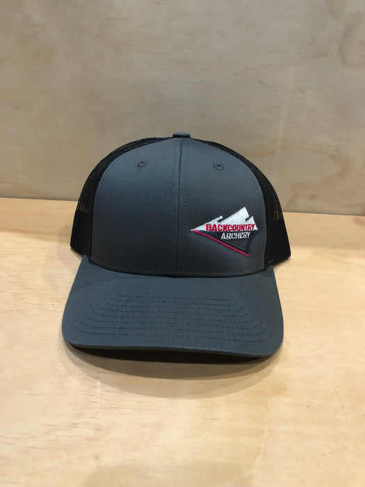 Hat - Charcoal/Black - Fuchsia, White & Gray Logo - 115