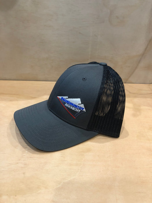 Hat - Charcoal/Black - Red, White & Blue Logo - 115