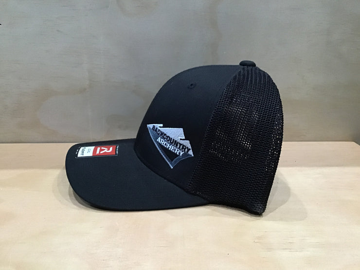 Hat - Black/Black - Grey, White & Black Logo - 112